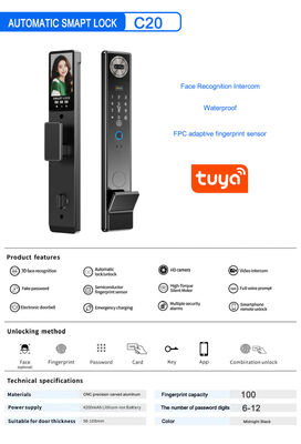 Khóa chống nước TTlock Tuya Ứng dụng dấu vân tay mã thẻ khóa khóa cửa thông minh