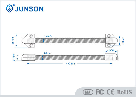 Stainless Steel Door Loop Cable Protector ABS Head 400mm Bọc thép Gooseneck cho hệ thống an ninh