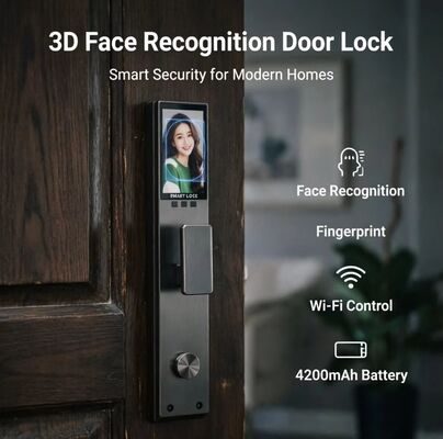 Khóa thông minh chống nước Video thời gian thực Nhận dạng khuôn mặt 3d Khóa vân tay thông minh
