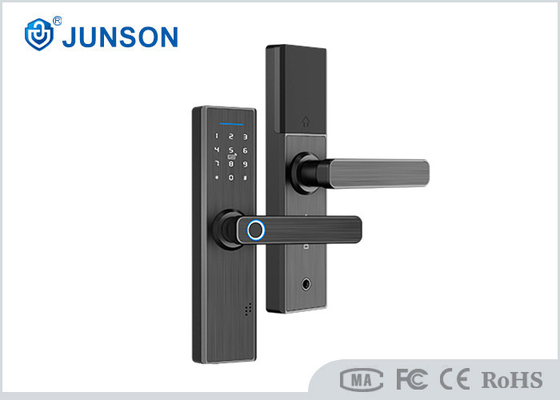 Khóa cửa chống dòm ngó vân tay 6V Loại WIFI màu đen Báo động nguồn điện thấp